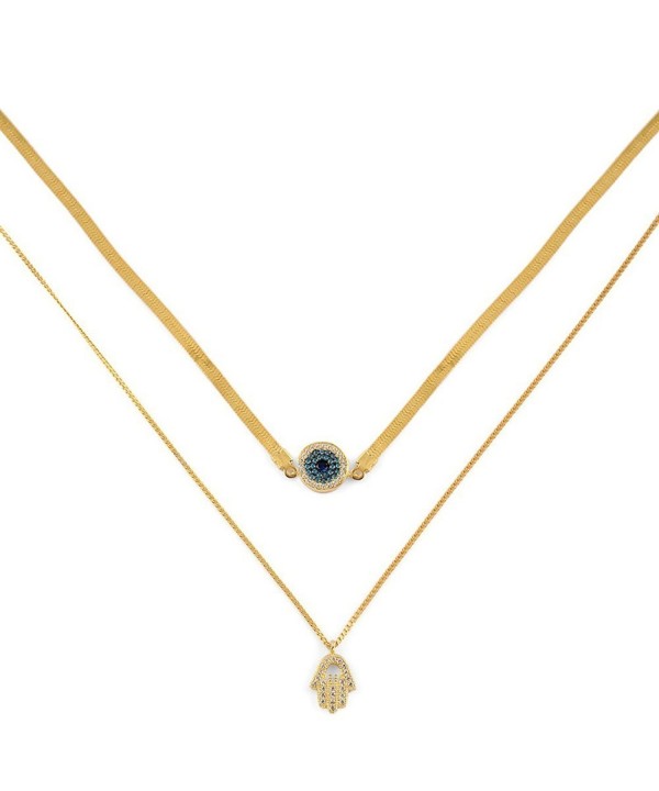 Exclusive Hamsa Layered Choker Necklace