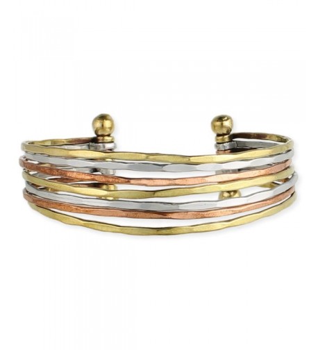 Hammered Fashion Bracelet Goldtone Silvertone