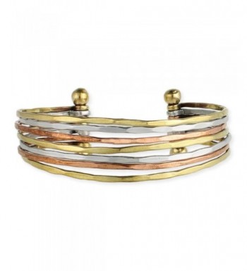 Hammered Fashion Bracelet Goldtone Silvertone