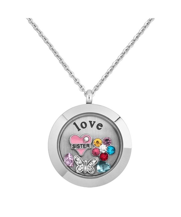 Locket Butterfly Crystal Floating Necklace