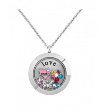 Locket Butterfly Crystal Floating Necklace