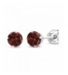 Round Garnet Sterling Silver Earrings