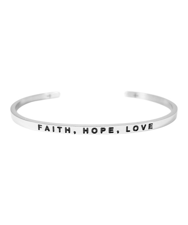 FAITH HOPE LOVE Bracelet Silver