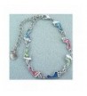 Bracelet Footprint Genuine Multi color Silvertone