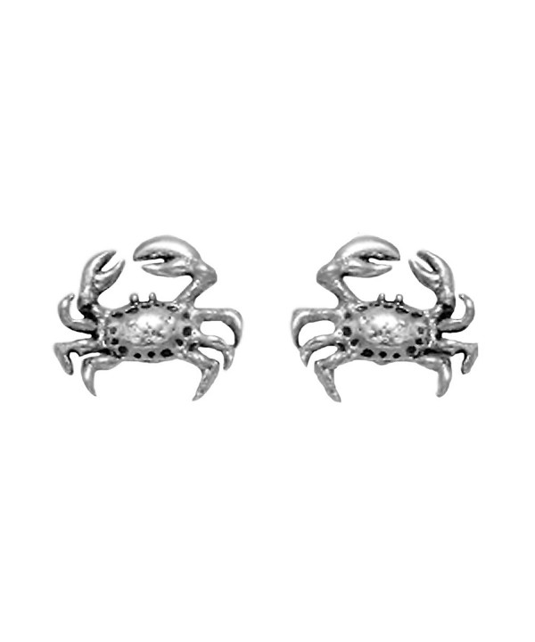 Small Sterling Silver Crab Earrings