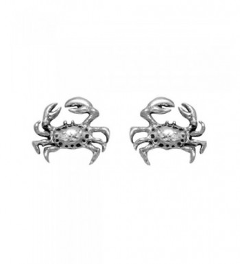 Small Sterling Silver Crab Earrings