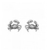 Small Sterling Silver Crab Earrings