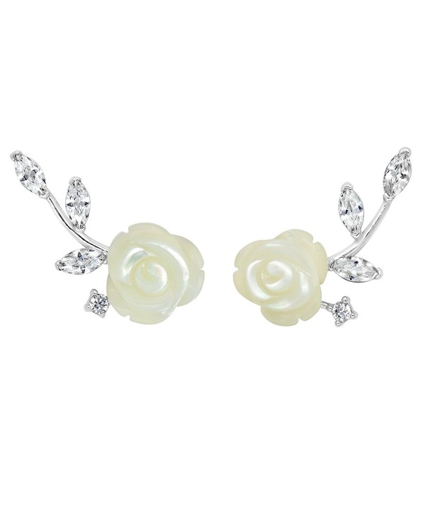 Sterling Silver Shell Flower Earrings