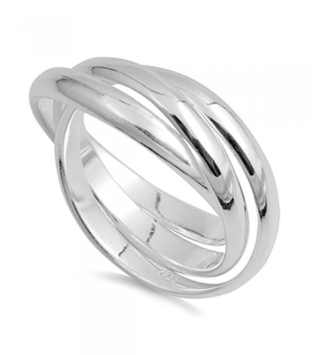 Rolling Wedding Sterling Silver Stacked