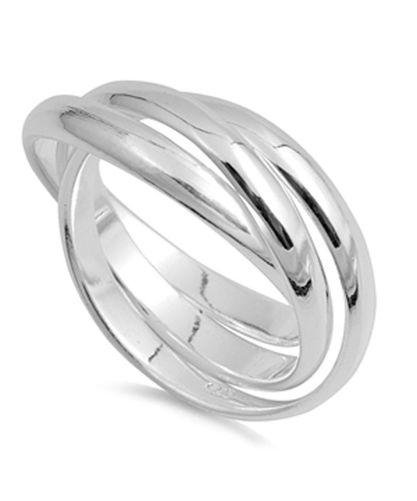 Rolling Wedding Sterling Silver Stacked