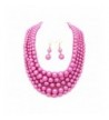 Simulated Multi Strand Statement Necklace Earrings