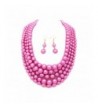 Simulated Multi Strand Statement Necklace Earrings