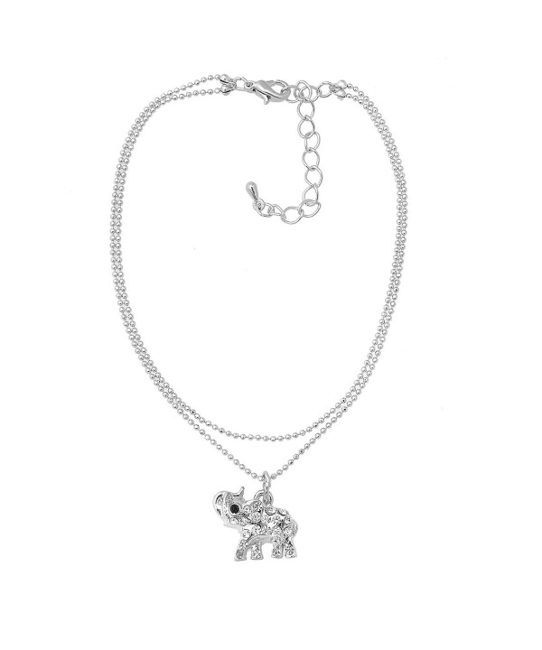 Spinningdaisy Silver Plated Crystal Elephant