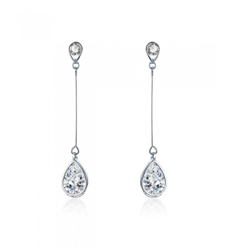 SBLING Platinum Plated Zirconia Earrings Teardrop