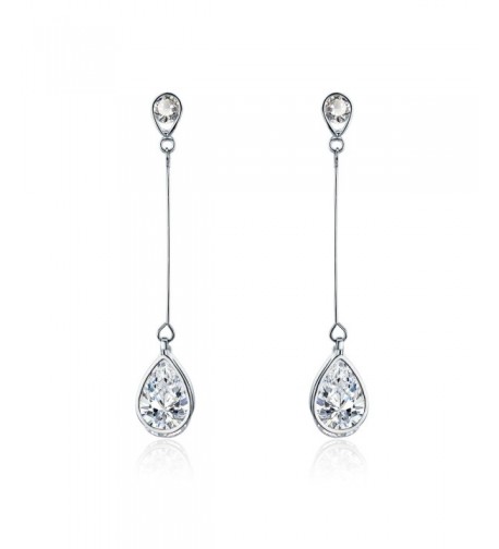 SBLING Platinum Plated Zirconia Earrings Teardrop