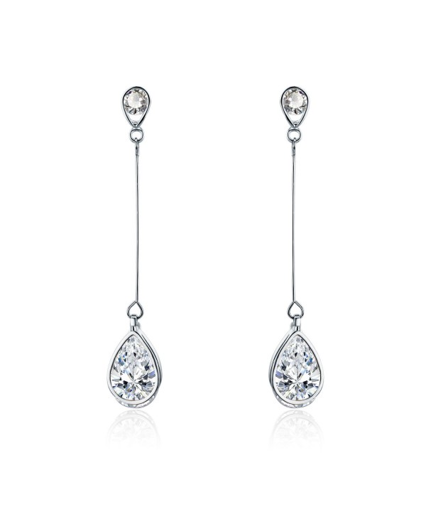 SBLING Platinum Plated Zirconia Earrings Teardrop