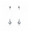 SBLING Platinum Plated Zirconia Earrings Teardrop