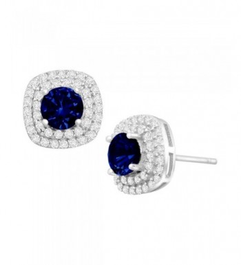 Created Sapphire Zirconia Earrings Sterling