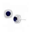 Created Sapphire Zirconia Earrings Sterling