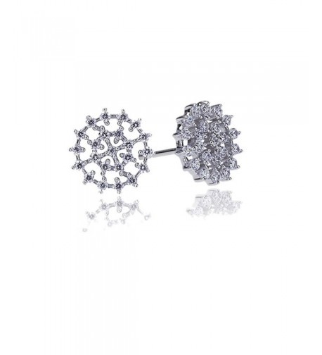 Rhodium Sterling Setting Abstract Earrings