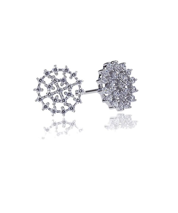 Rhodium Sterling Setting Abstract Earrings