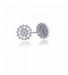 Rhodium Sterling Setting Abstract Earrings