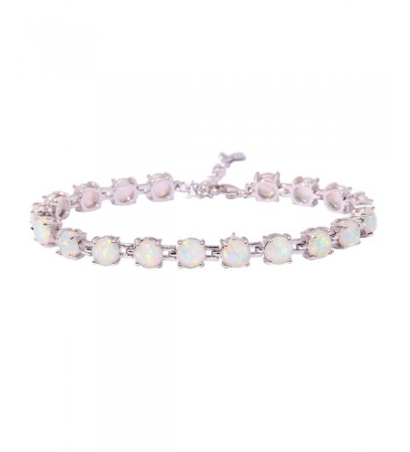 CiNily Rhodium Created Gemstone Bracelet