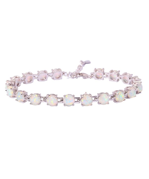 CiNily Rhodium Created Gemstone Bracelet