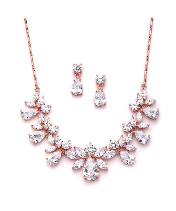 Mariell Multi Shaped Marquise Zirconia Necklace