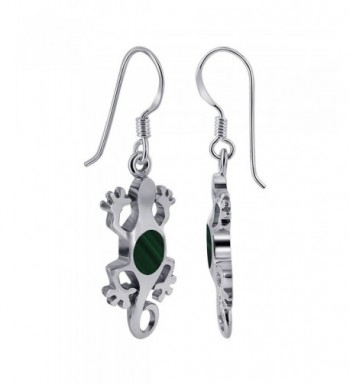 Gem Avenue Sterling Malachite Earrings