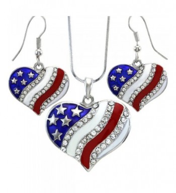 American Patriotic Independence Necklace Earrings