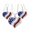 American Patriotic Independence Necklace Earrings