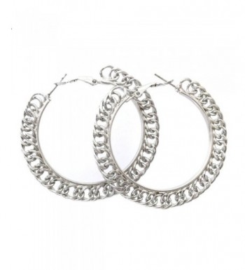 Simple Chain Smooth Silver Earrings