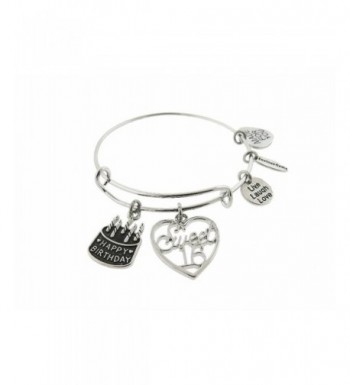 Happy Birthday Silver Expandable Bracelet