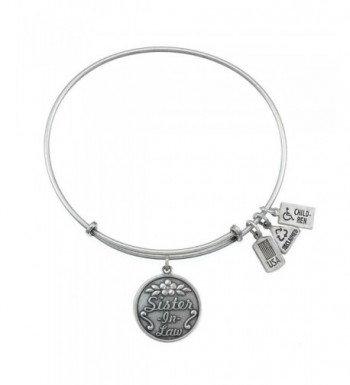 Sister In Law Charm Bangle Silvertone Finish