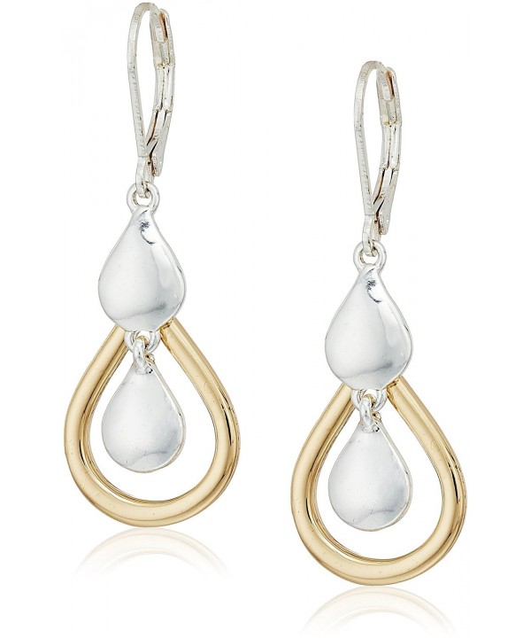 napier two tone orbital drop earrings