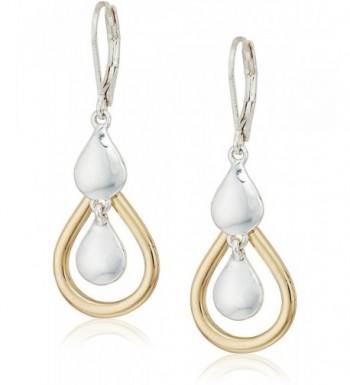 napier two tone orbital drop earrings