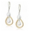 napier two tone orbital drop earrings