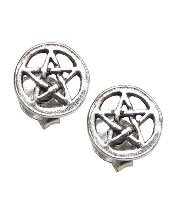 Sterling Silver Pentacle Pentagram Earrings