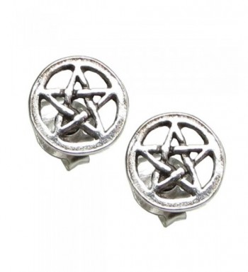 Sterling Silver Pentacle Pentagram Earrings