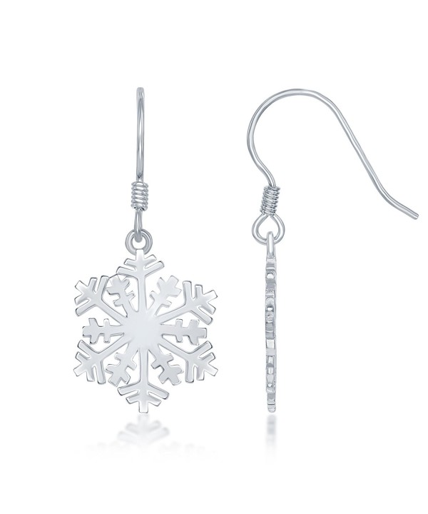 Sterling Silver High Polish Snowflake Earrings