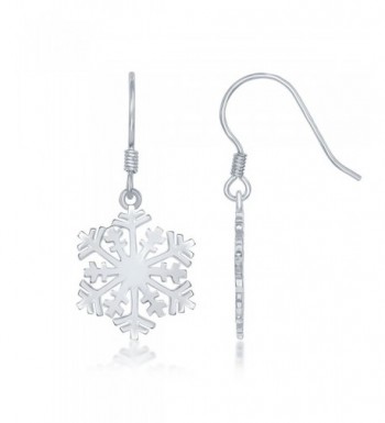 Sterling Silver High Polish Snowflake Earrings