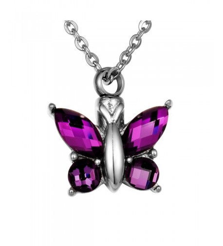 Cremation Butterfly Keepsake Memorial Necklace