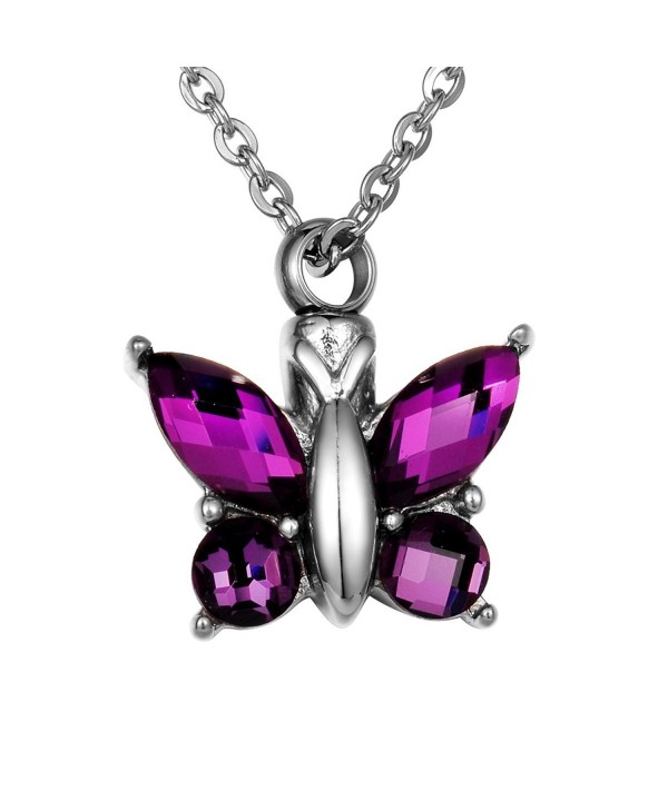 Cremation Butterfly Keepsake Memorial Necklace