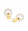 White Simulated Crystal Front Back Earrings