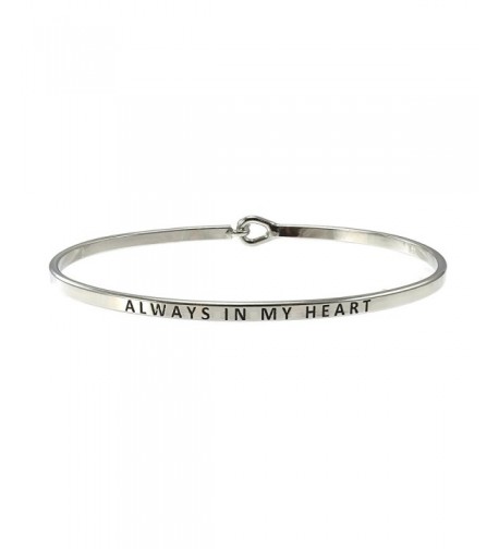 Always Inspirational Bangle Bracelet Rhodium