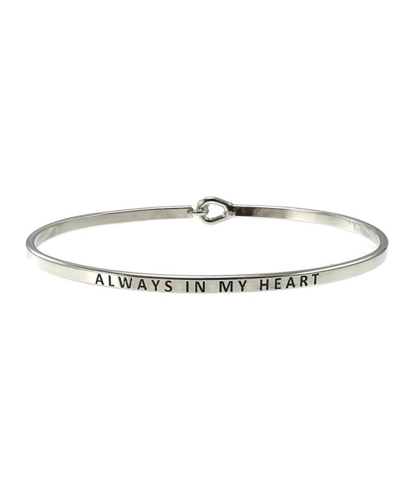 Always Inspirational Bangle Bracelet Rhodium