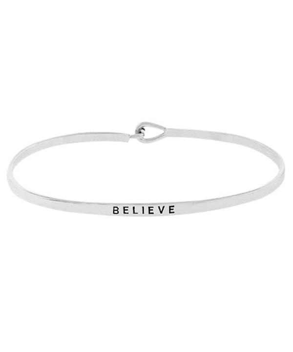 Inspirational BELIEVE Positive Engraved Bracelet
