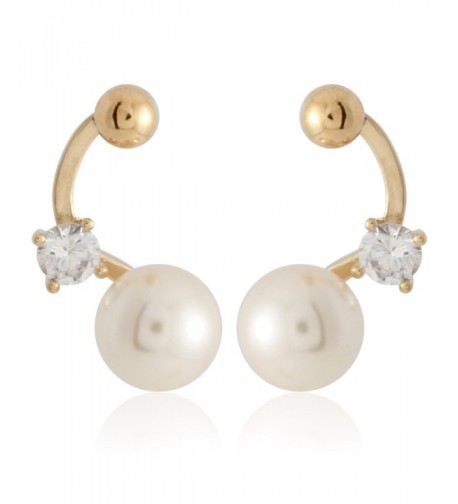 Simulated Pearl Cubic Zirconia Earring