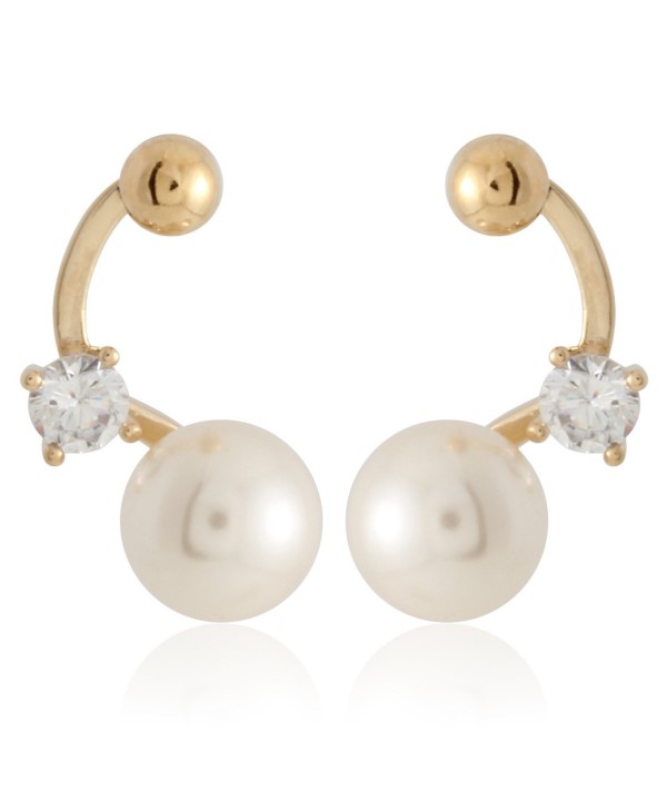 Simulated Pearl Cubic Zirconia Earring
